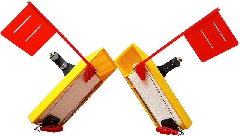 Krazywolf Planer Board (P007,P009),Includes Spring Flag System,Left&Right L8 xW3,L10 Xw3.5,Pair,Yellow - Image 3