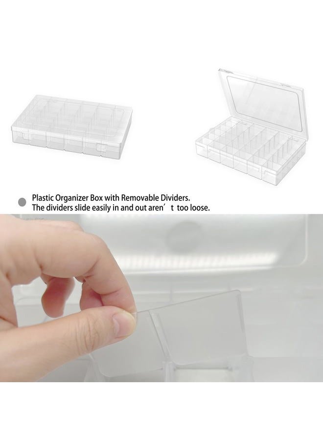 Goiio 1 Pack Plastic Organizer Container Box, 36 Grids Clear Plastic Parts Organizer Box, for Beads, Art DIY, Crafts, Jewelry, Fishing Tackle with Label Stickers - Image 4