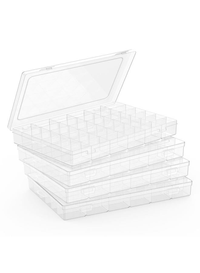 Goiio 1 Pack Plastic Organizer Container Box, 36 Grids Clear Plastic Parts Organizer Box, for Beads, Art DIY, Crafts, Jewelry, Fishing Tackle with Label Stickers - Image 1