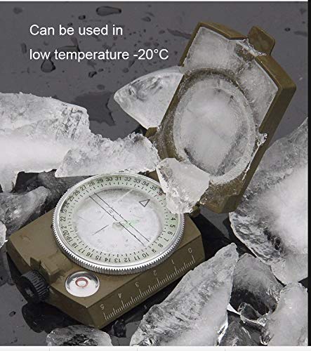 CASON (DEVICE OF C) Professional High Accuracy Metal Waterproof Military Compass for Directions (8 X 6.5 X 3 Cm, Green) - Image 2