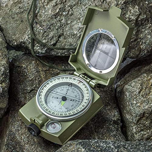 CASON (DEVICE OF C) Professional High Accuracy Metal Waterproof Military Compass for Directions (8 X 6.5 X 3 Cm, Green) - Image 4
