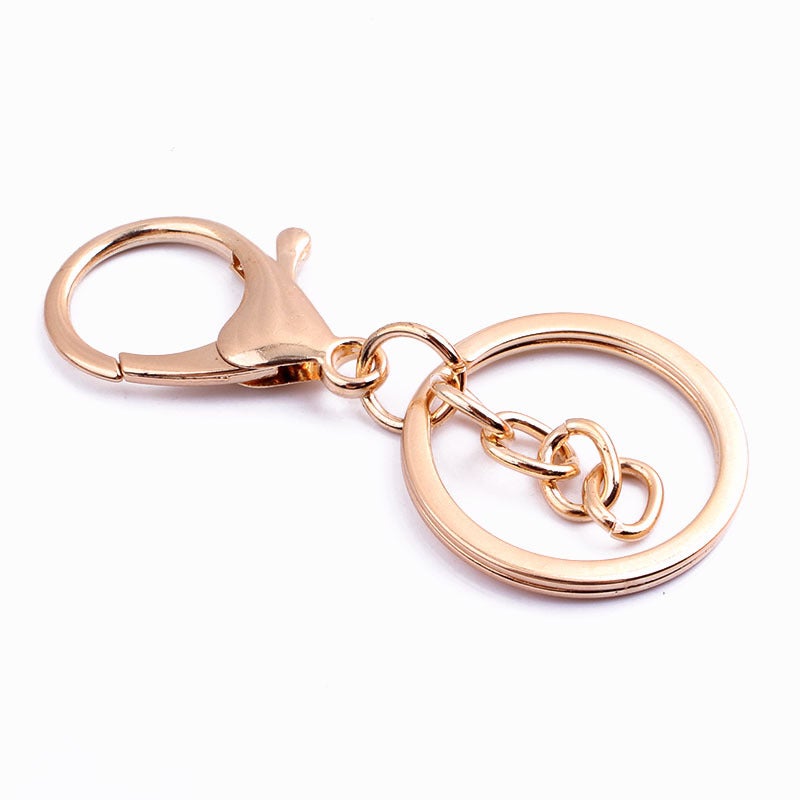 Generic New Metal Keychain DIY Kit - Lobster Clasp Charms KC Gold +4-link chain