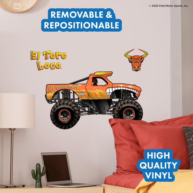WALL PALZ Monster Jam ThunderROARus Truck Wall Decal - Large 21"" Wide Monster Truck Wall Vinyl Stickers Bedroom Decorations - Peel and Stick Room Decor - Image 2