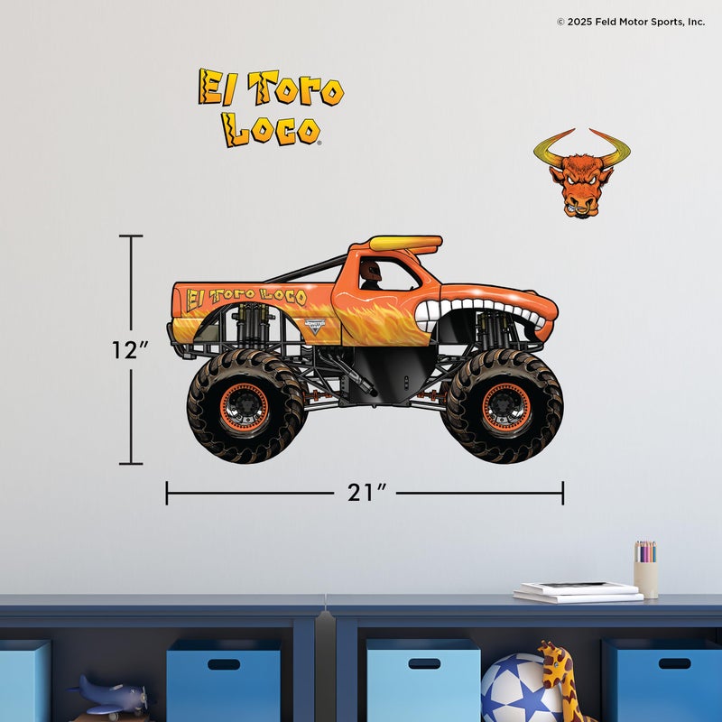 WALL PALZ Monster Jam ThunderROARus Truck Wall Decal - Large 21"" Wide Monster Truck Wall Vinyl Stickers Bedroom Decorations - Peel and Stick Room Decor - Image 5