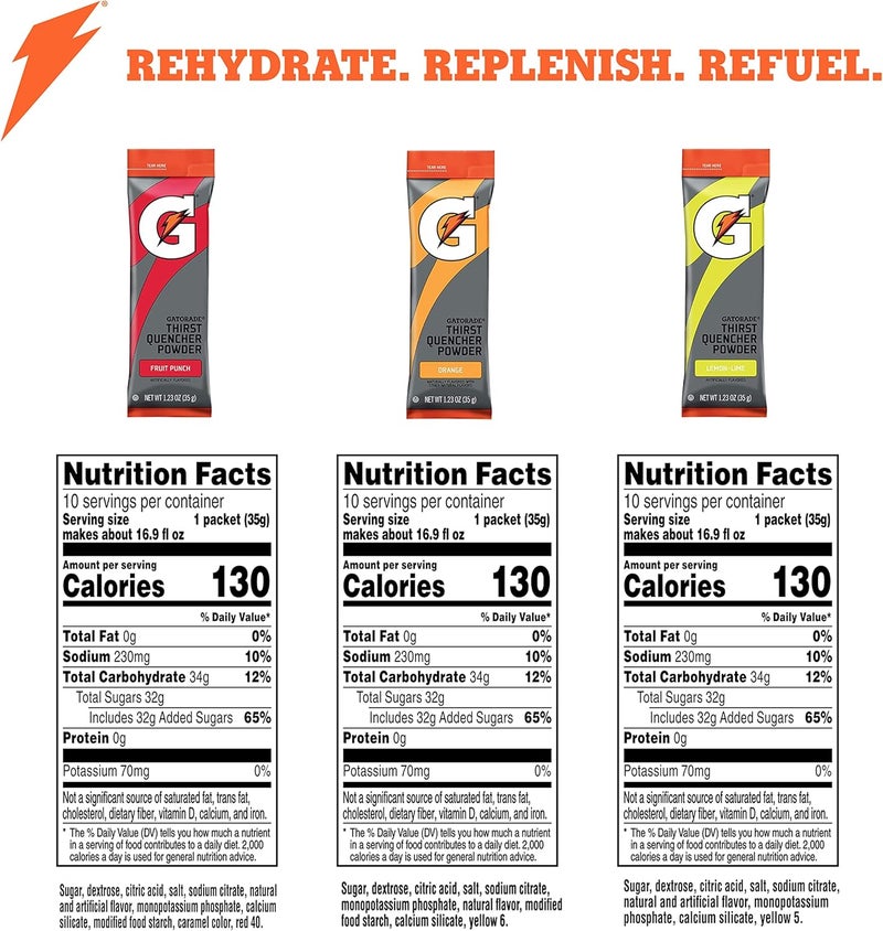 Gatorade عصي مسحوق جاتوريد لترطيب العطش - 30 عبوة متنوعة - Image 2