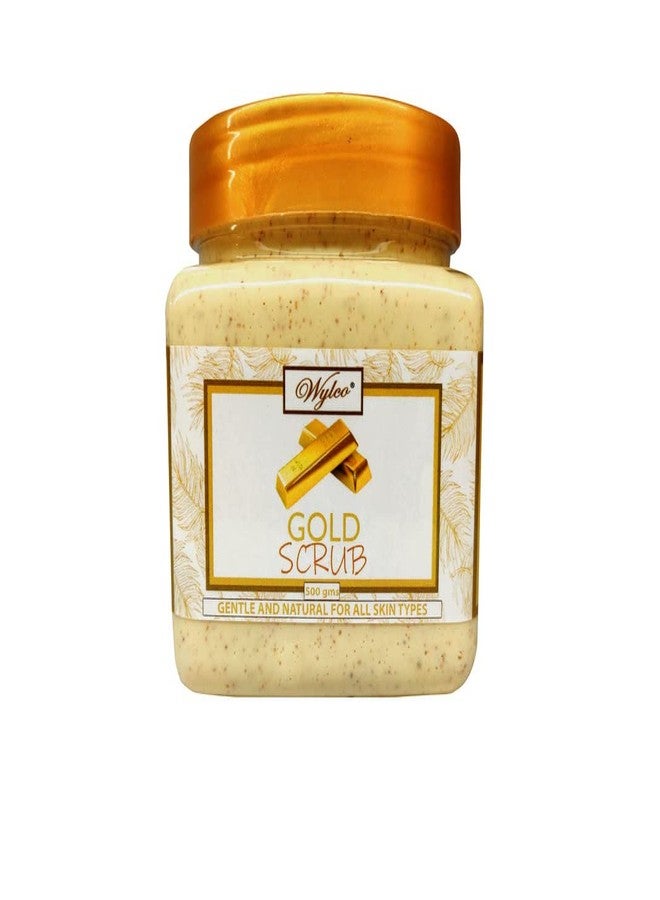 Wylco Gold Gentle Face Scrub for Anti-Wrinkle, Brightening & Deep Cleansing | Mild Exfoliation Cleanser | Tan & Dead Skin Remover Facial Scrub for Men & Women with Natural Glow & Skin Care – 500gm - Image 1