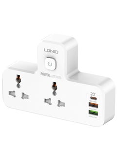 LDNIO محول قابس مزدوج مع ضوء ليلي للتحكم باللمس، مقابس ثنائية الاتجاه، محول شاحن حائط متعدد المقابس مع 1 USB C &amp; 2 فتحات USB PD &amp; QC3.0 مقبس طاقة للمكتب المنزلي  - Image 5