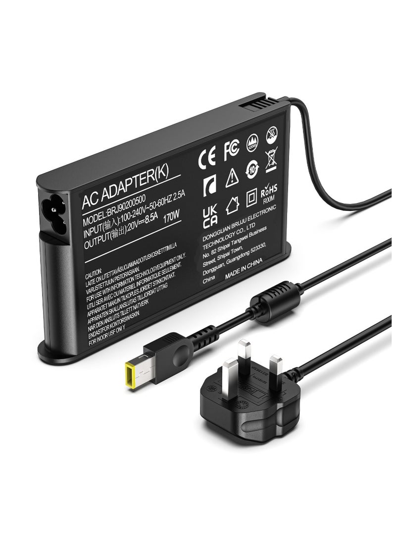 Jippofu 170W Charger Slim for Lenovo LOQ 15IAX9 15IRX9 15ARP9 Lenovo Legion Slim 5 5i Yoga Pro 9i ThinkPad P15 P16 P17 IdeaPad Pro 5 20V 8.5A AC Adapter Laptop Power Supply