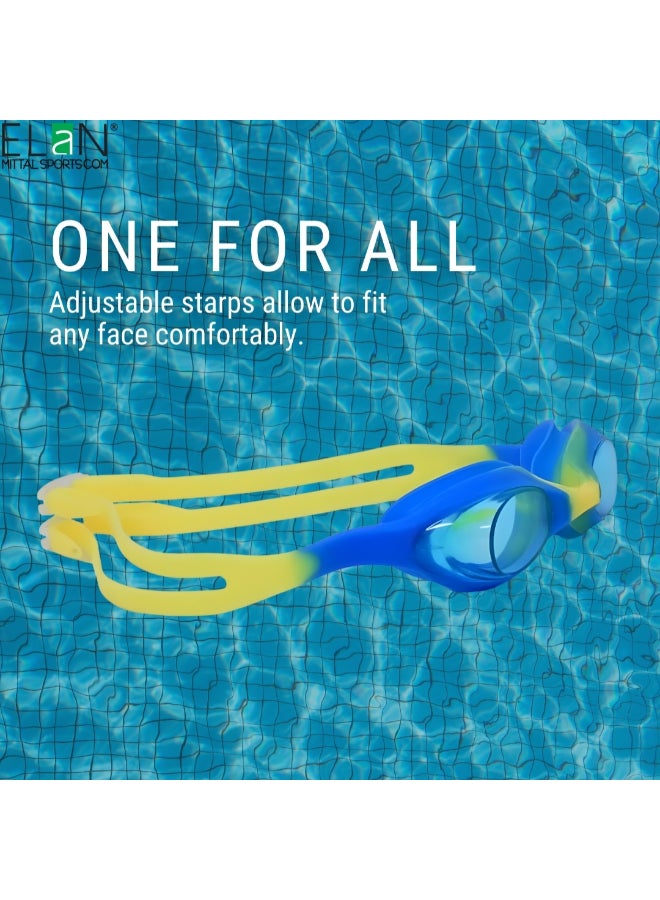 ELAN Morex Kids Swim Goggles - Blue Silicone Comfort Model - High-Suction Vacuum Leak-Proof Seal for Boys & Girls, Anti-Fog & UV Protection, Soft No-Pinch Swimming Goggles - Image 5