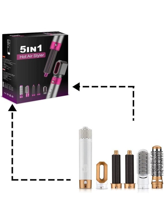 كادي ون كواية و جهاز فرد وتجعيد الشعر اللاسلكية 5 في 1، مجفف شعر احترافي، فرشاة هواء ساخن، استشوار مصفف شعر للنساء مع 3 إعدادات لدرجة الحرارة بقوة 1200 واط - Image 3
