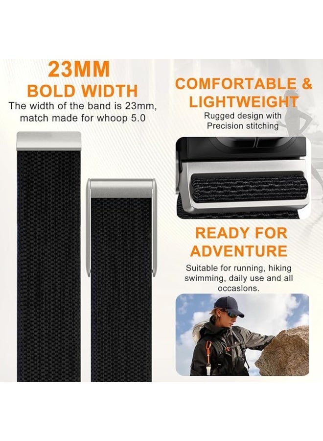 تمبو سوار رياضي من النايلون متوافق مع جهاز هوب 5.0 ون & بيك أنها أحزمة بديلة قابلة للتعديل ومقاومة للماء من النايلون قابلة للتهوية مع موصل على شكل حرف U | غير مخصص للجيل الرابع - Image 3