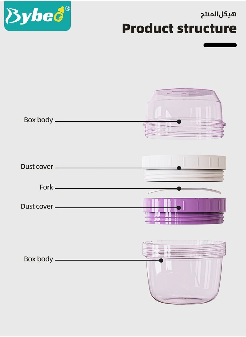 Bybeo 3 PCS Double-Layer Baby Food Containers, Reusable Infant Food Storage Jars, Small Snack Container, On and Go Cups for Infant & Babies & Students, Microwave & Dishwasher Friendly  - Image 4