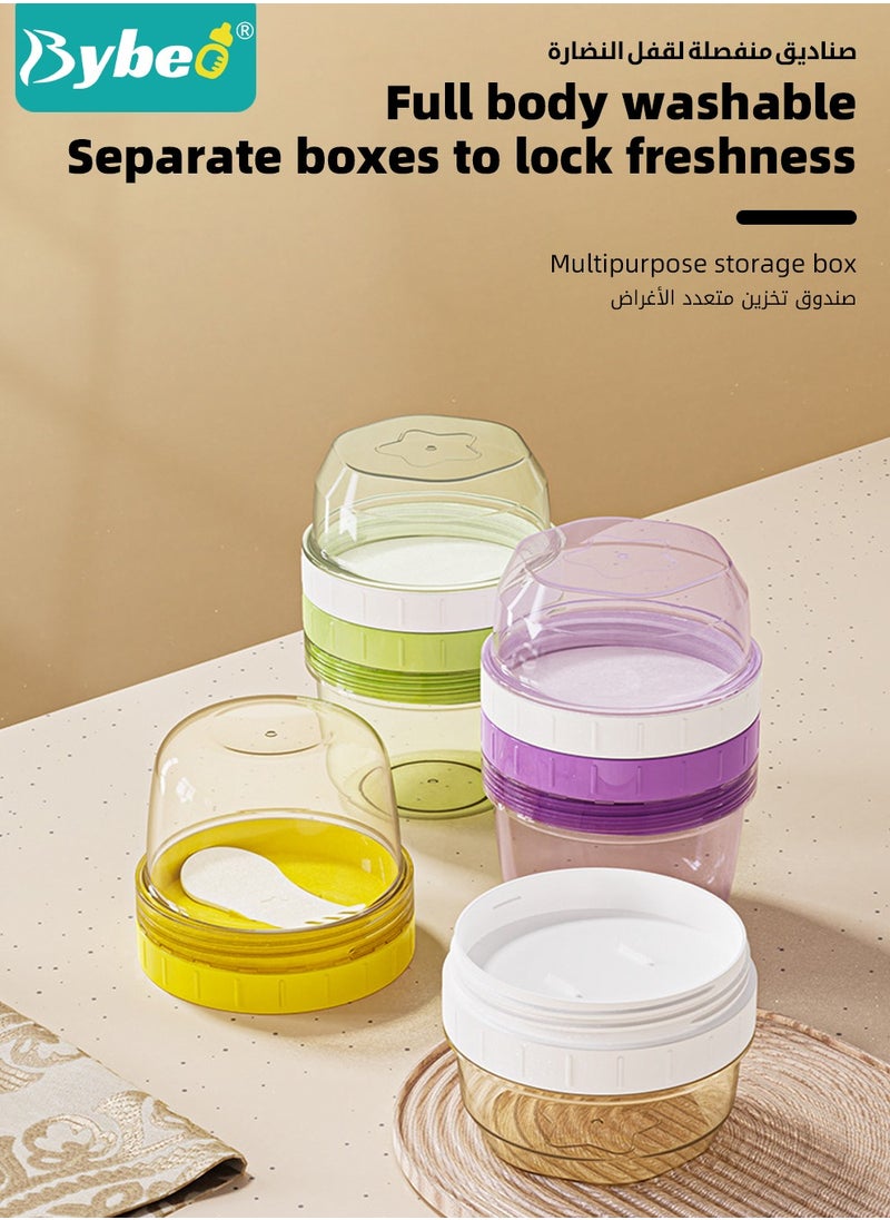 Bybeo 3 PCS Double-Layer Baby Food Containers, Reusable Infant Food Storage Jars, Small Snack Container, On and Go Cups for Infant & Babies & Students, Microwave & Dishwasher Friendly  - Image 5