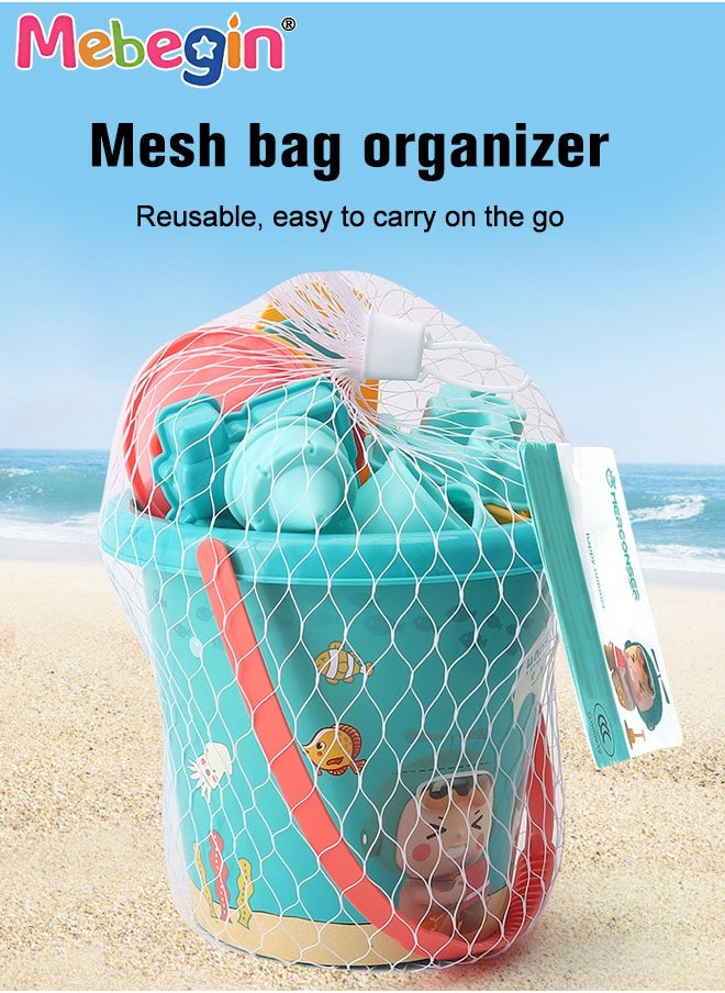 MEBEGIN - 18 Pieces Beach Toys Sand Bucket and Shovels Sand Molds Kids Beach Toys Beach Sand Pails for Beach Travel, Sand Toys for Kids and Toddlers - Image 1