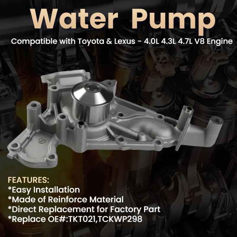 YIDEZU Engine Timing Belt Kit + Water Pump Compatible with Toyota 4Runner Land Cruiser & Lexus GS400 GX470 SC400 4.0L 4.3L 4.7L V8 Engine 1998-2010 TKT021 TCKWP298 - Image 4