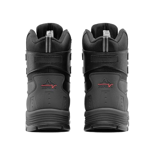 NORTIV 8 Men's Insulated Waterproof Construction Rubber Sole Winter Snow Boots 2160443 Black Size 9.5 M - Image 5