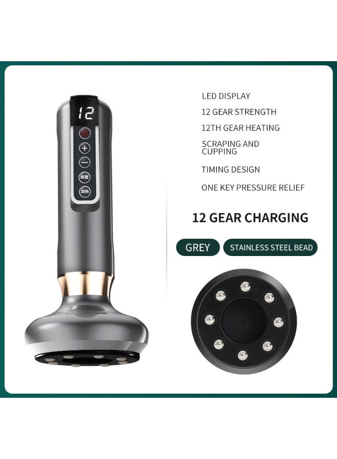 Electric Cupping & Gua Sha Massager with Heating Function, 12 Suction Levels Smart Negative Pressure Massage Device, Wireless Full Body Deep Tissue Massager for Muscle Relaxation, Abdomen, Back, Legs and Neck Care - Image 2