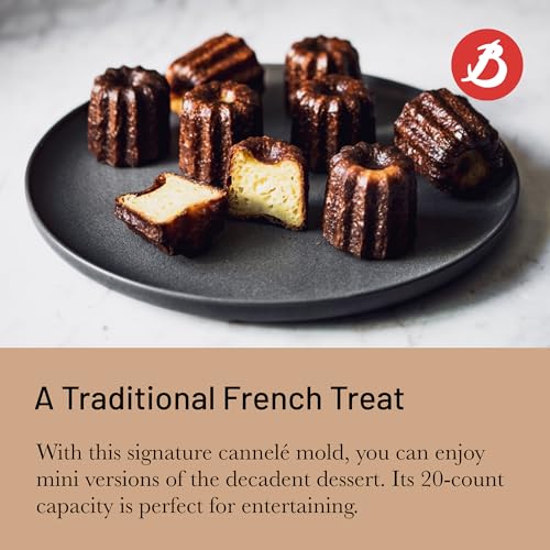 de Buyer ELASTOMOULE Mini-Cannele Silicone Mold - Creates 20 French Pastries - Easy to Use & Clean - Dishwasher Safe - Image 4