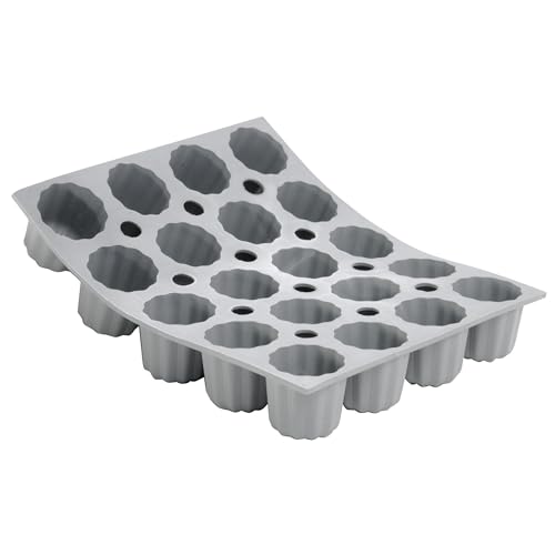 de Buyer ELASTOMOULE Mini-Cannele Silicone Mold - Creates 20 French Pastries - Easy to Use & Clean - Dishwasher Safe - Image 1