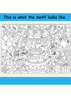 HOWAF Happy Birthday Coloring Poster With 24 Pcs (12 Colors) Paint Pens 33 X 47 Inches Jumbo Paper Coloring Banner Or Tablecloth For Classroom Home Party Supplies  - Image 3