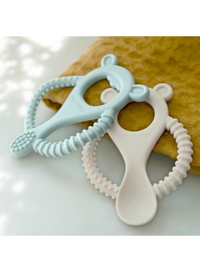 إنجنيونتي لعبة عضاضة اللثة المهدئة للأطفال من إنجينيويتي، متعددة المراحل، مصنوعة من السيليكون الخالي من مادة BPA، مناسبة للأعمار من 3 أشهر فما فوق، للجنسين، عبوة من قطعتين - Image 2