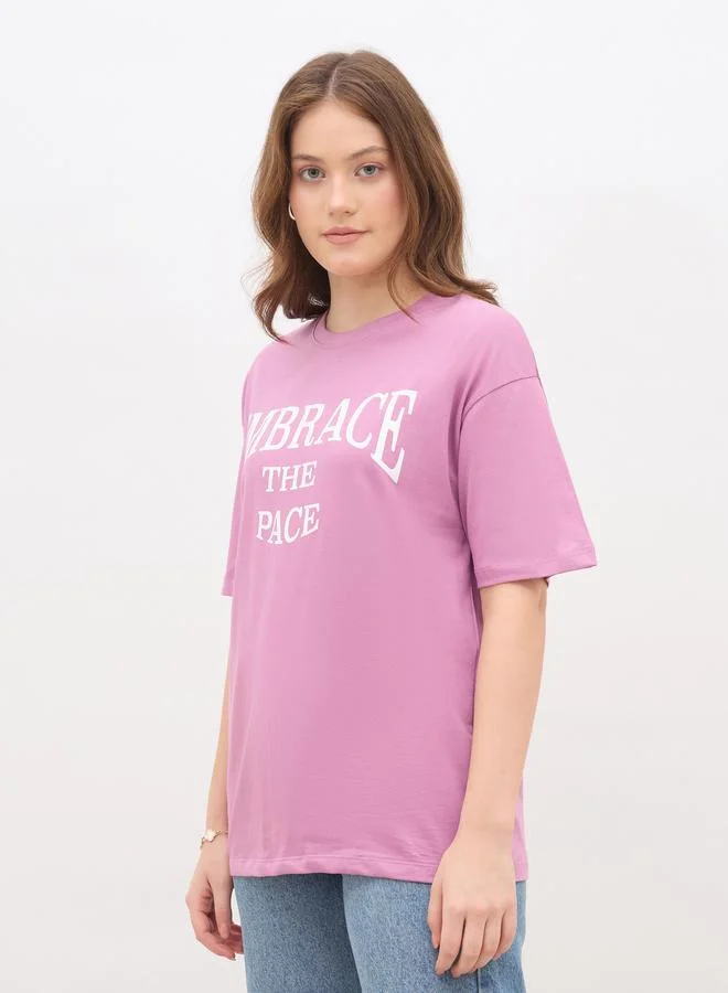 Styli Styli Slogan Print Oversized T-Shirt