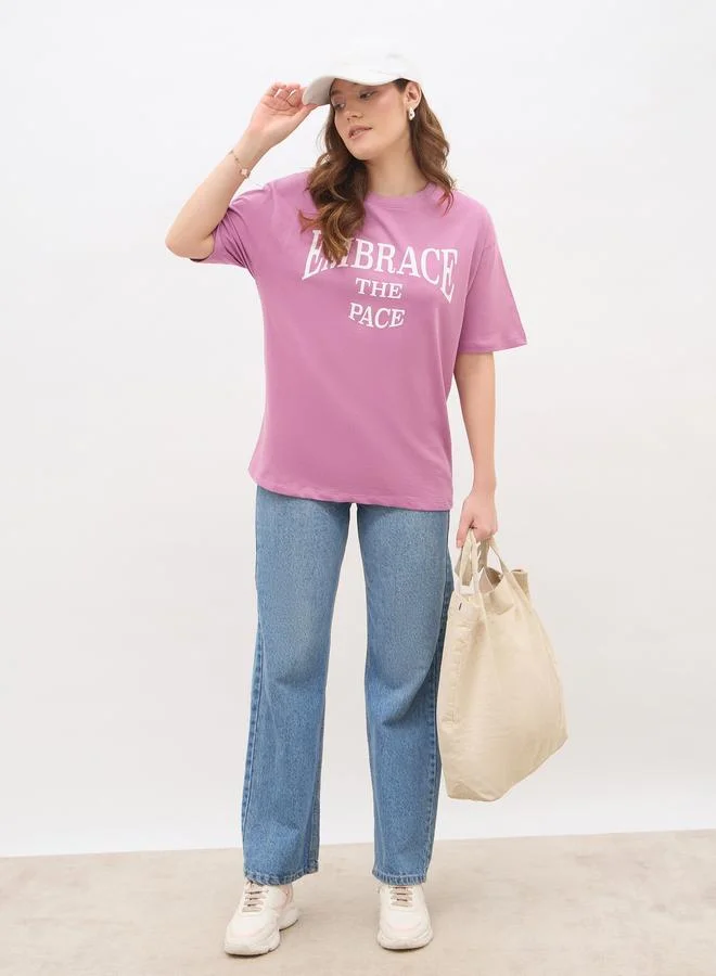 Styli Styli Slogan Print Oversized T-Shirt