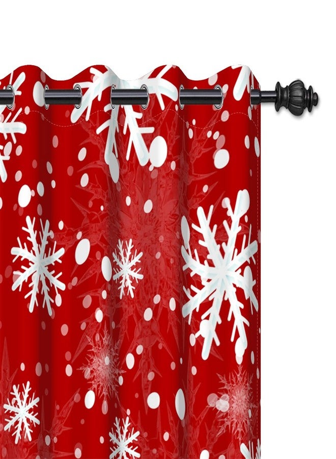 DASHAN Red Christmas Blackout Curtains for Bedroom Living Room 84 inch Length 2 Panels Set, Xmas Snowflake Room Darkening Curtains Snow Winter Thermal Insulated Curtains Window Drapes 52Wx84L - Image 5
