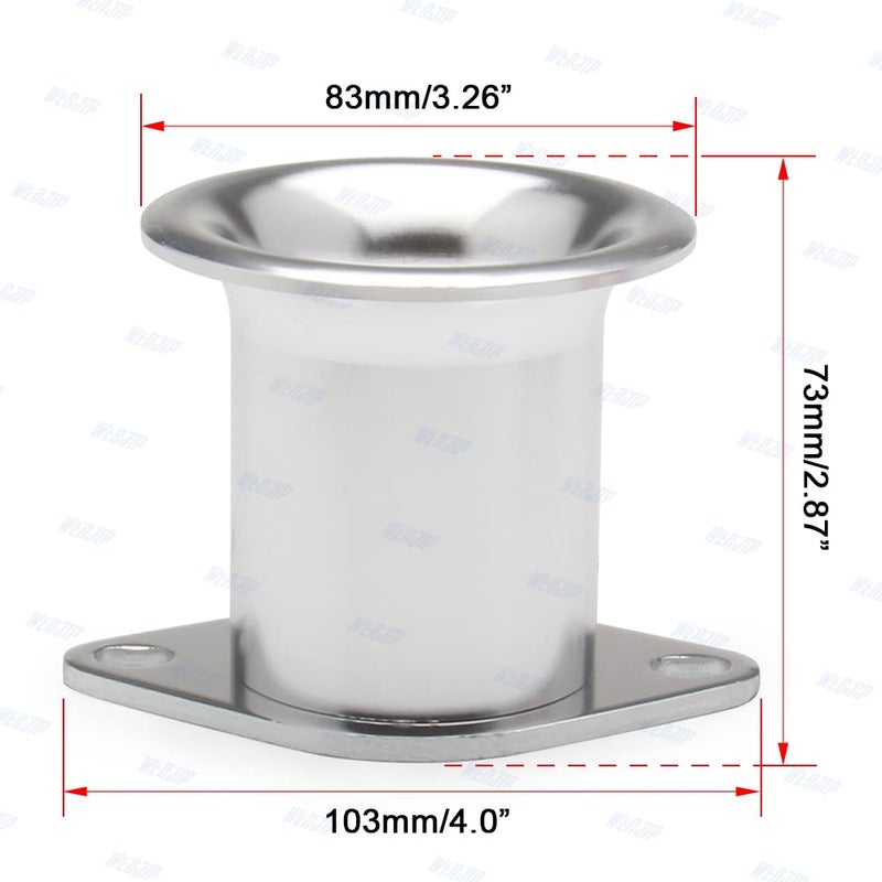 WENJTP 4pcs V Stack Air Horn Funnel for Toyota AE86 Corolla GTS 20V 4AG ITB/ITBs (Silver) - Image 3