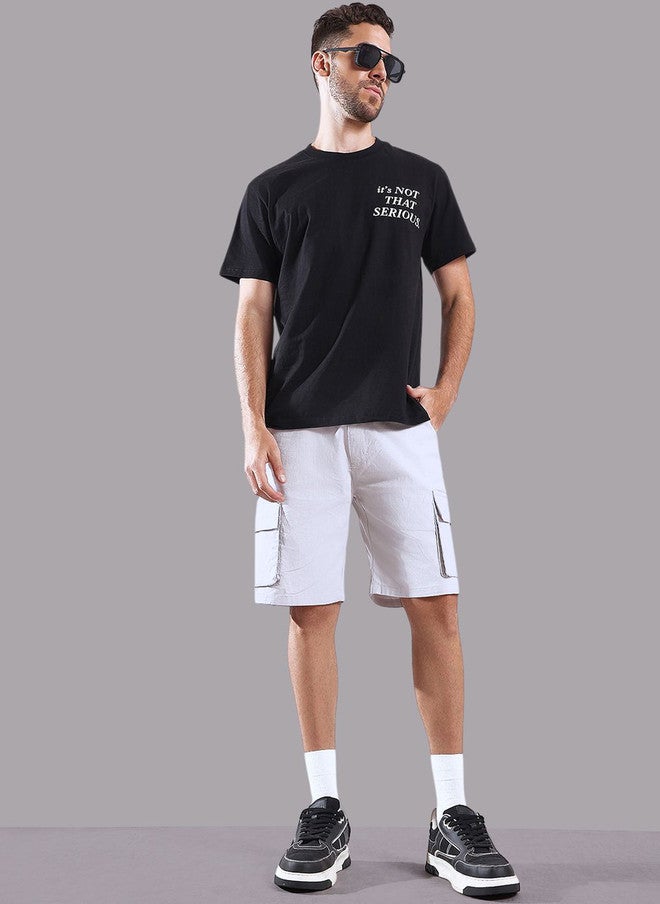 Hence Men Solid Mid-Rise Regular Fit Cargo Shorts - Image 4