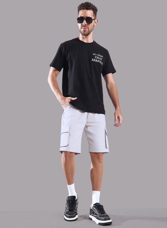 Hence Men Solid Mid-Rise Regular Fit Cargo Shorts - Image 5