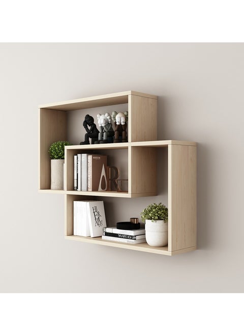 Creative Floating Shelf Wooden Plant Decor Shelf Easy to Assemble Wall Mount Book Shelves for Bedroom Living Room Office