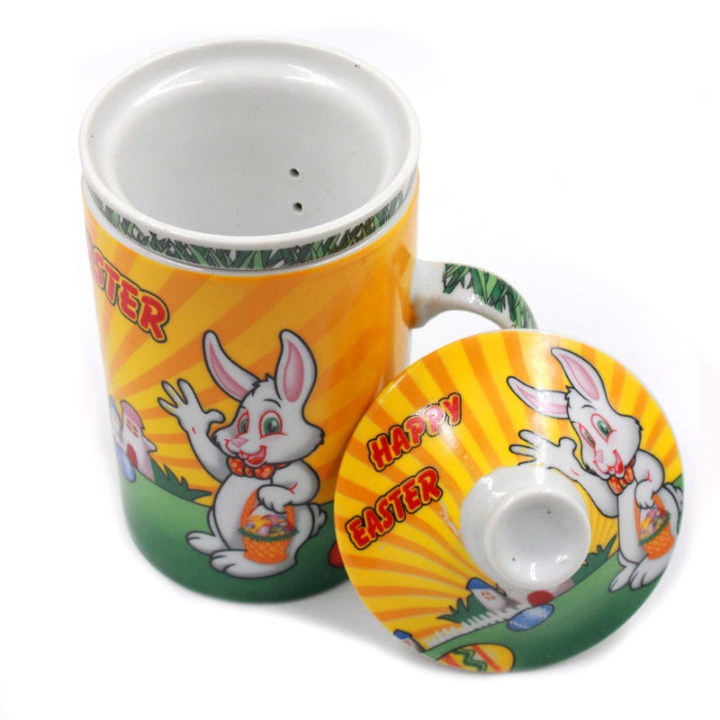 Jades : Happy Easter Ceramic Cup with Infuser & Lid (#1) - Image 2