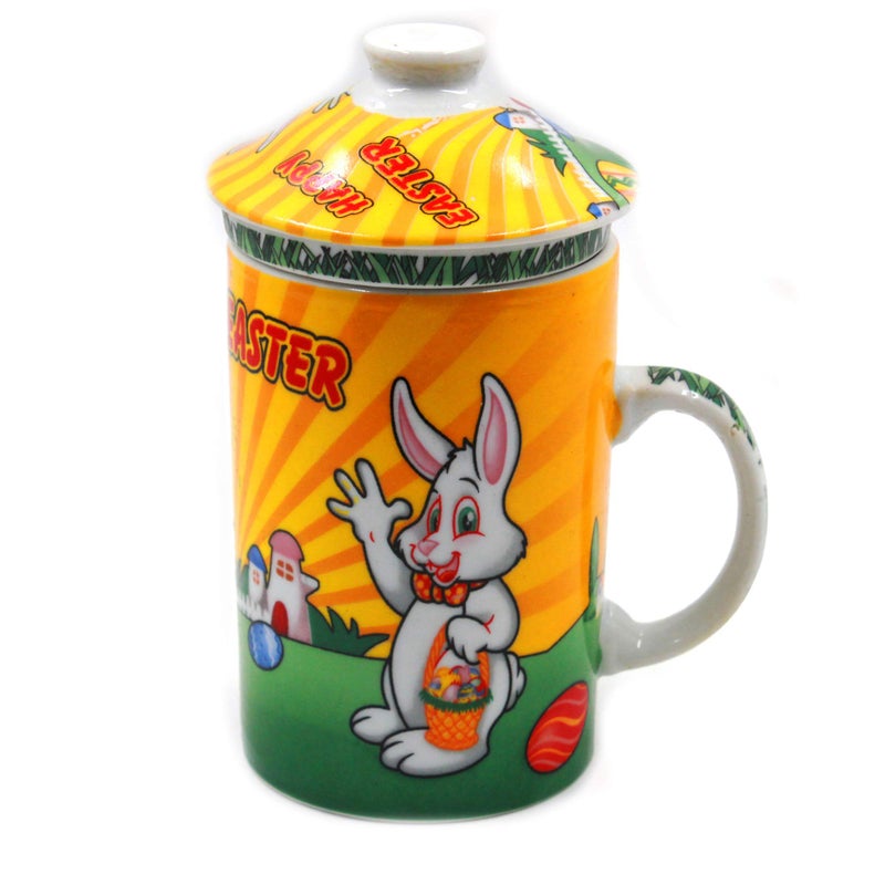 Jades : Happy Easter Ceramic Cup with Infuser & Lid (#1) - Image 4