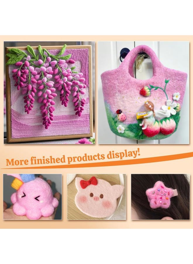 JUPEAN 3.53oz Wool Roving Yarn, Fiber Roving Wool Top, Wool Felting Supplies, Pure Wool, Chunky Yarn, Spinning Wool Roving for Needle Felting Wet Felting DIY Hand Spinning (Pink) - Image 5