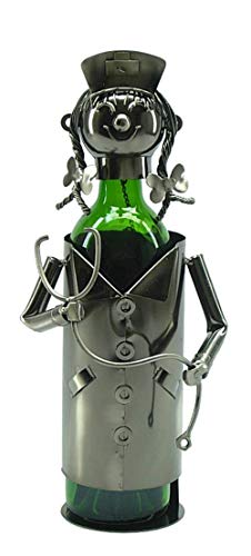 Wine Bodies Lady Nurse Metal Wine Bottle Holder Hand Made Caddy