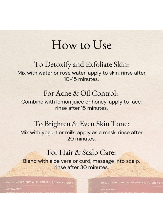 RustiClay 100% Organic Multani Mitti (200gm) | Natural Fuller's Earth Clay for Face & Hair | Deep Pore Cleansing, Tan Removal & Oil Control | Pure Indian Clay for Glowing Skin - Image 5