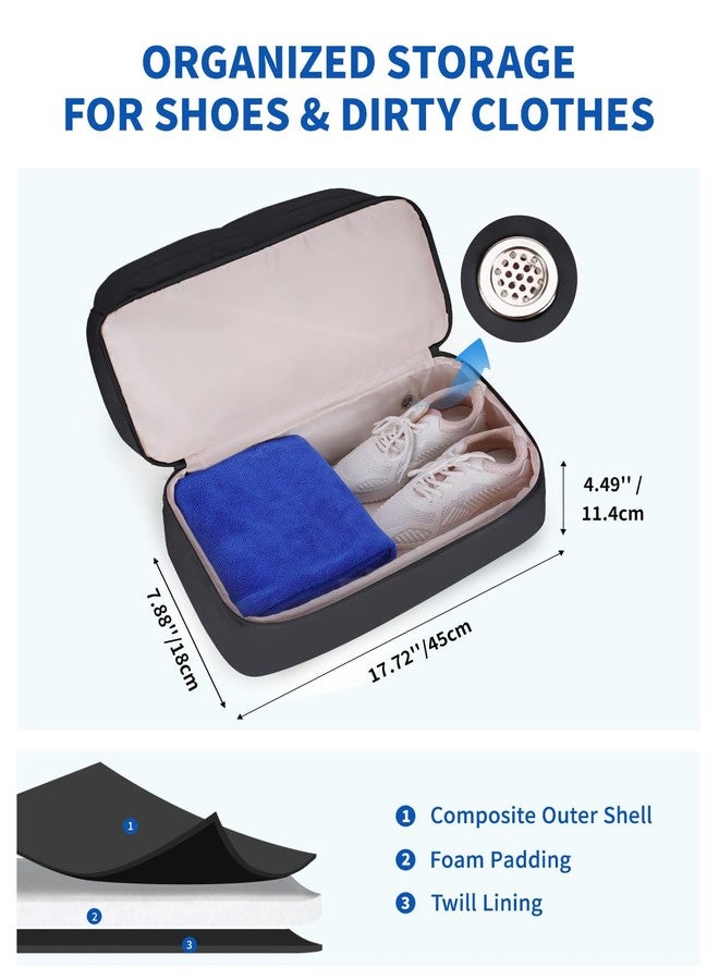 WANDF For Spirit Airlines Personal Item Bag 18x14x8, Lightweight Puffer Travel Duffle Bag for Women with Shoe Compartment & TSA Toiletry Bag Gym Hospital Carry-On Weekender Overnight (Black) - Image 5