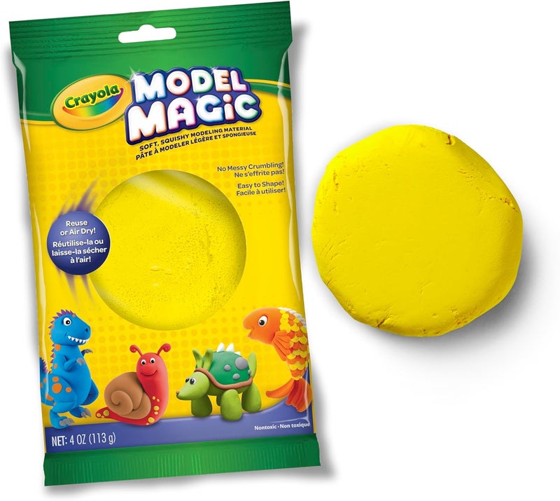 كرايولا نموذج سحري ١١٣ جم، أصفر، لوازم مدرسية وحرفية، هدية للأولاد والبنات، أطفال، من عمر ٣ و٤ و٥ و٦ سنوات فما فوق، ألعاب للعطلات، جوارب، فنون وحرف يدوية، هدايا - Image 3