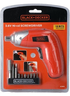 BLACK+DECKER 3.6V Li Ion Cordless Power Screwdriver Kit With 10 Piece Bit Kc3610 B5  - Image 1