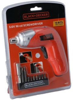 BLACK+DECKER 3.6V Li Ion Cordless Power Screwdriver Kit With 10 Piece Bit Kc3610 B5  - Image 2