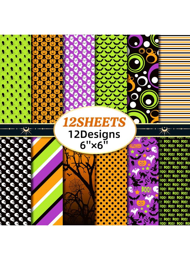 Bluejw 12 Sheets/pack New Product Hand Account Material Paper Black Halloween Hand Account Material Paper Clip Book Clip Card Paper DIY - Image 1