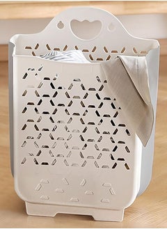 OQUERA Space-Saving Collapsible Laundry Basket with Carry Handle - Plastic Storage Box, Hangs on Wall, Convenient Handles for Easy Transport  - Image 2