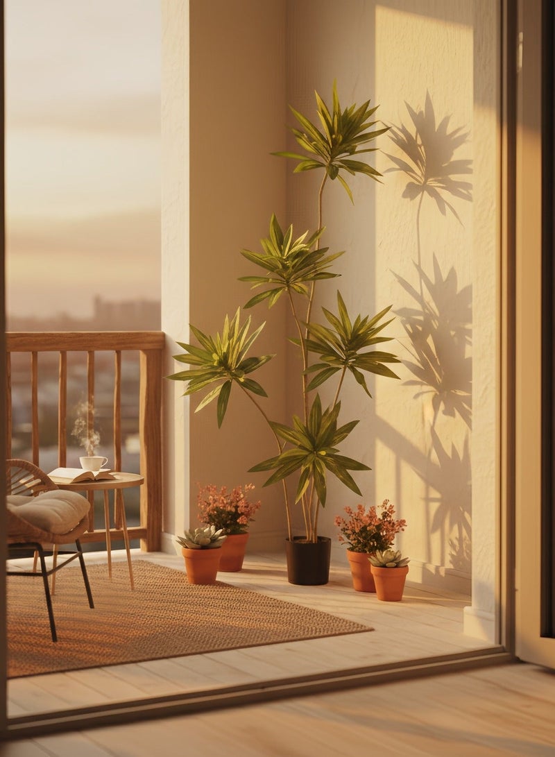 Sharpdo Artificial Plants  Artificial Flowers, 120cm Tall, High-End Light Luxury Indoor Living Room Artificial Green Plant Large Decorative Floor-Standing Artificial Tree Bonsai Ornament. - Image 3