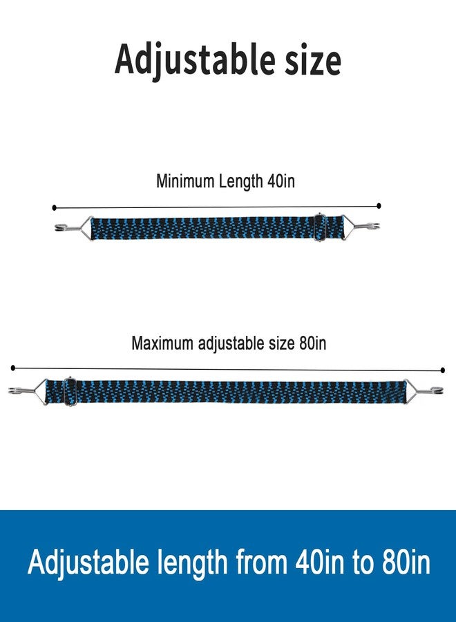 gulisot Adjustable Bungee Cords, Bungee Cords with Hooks Heavy Duty, Flat High Elastic Rubber Bungee Straps with 80 Inch for Camping, Securing Tarps, Moving Cargo, Camps, Tarps - Image 2
