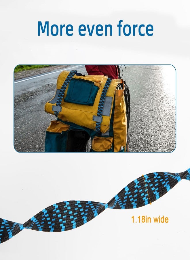 gulisot Adjustable Bungee Cords, Bungee Cords with Hooks Heavy Duty, Flat High Elastic Rubber Bungee Straps with 80 Inch for Camping, Securing Tarps, Moving Cargo, Camps, Tarps - Image 5