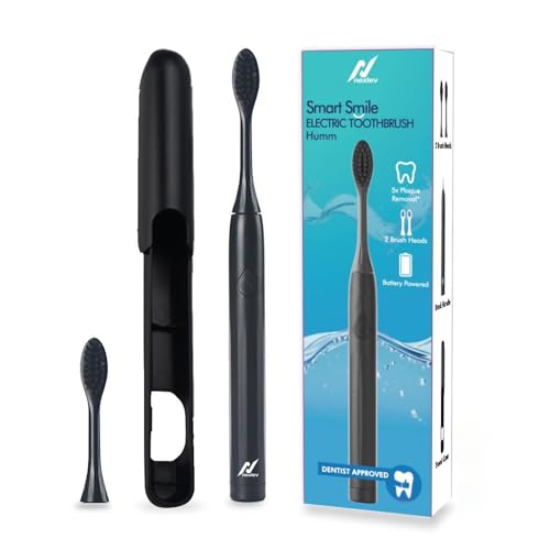 NexLev Smart Electric Toothbrush for Adults |2-Min Timer with Quadpacer |2 Replaceable Heads | AAA Battery |3 Modes (Daily, Normal & Sesitive) |Upto 60 Days | Travel Case | Soft Bristles |ET-01 Black - Image 1
