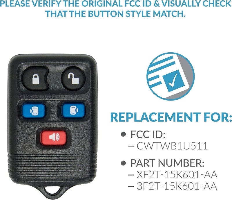 Keyless2Go Replacement Keyless Entry Remote Car Key Fob for Select Ford Freestar, Windstar, Mercury Monterey, Lincoln Blackwood Vehicles - Image 4