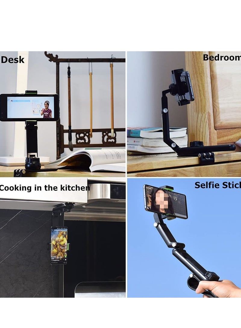 KASTWAVE Car Phone Holder for Sun Visor, 1080° Rotatable Sun Visor Car Phone Mount Foldable Dashboard Phone Holder for Car, Universal Adjustable Spring Clip Car Cell Phone Stand for All Phone - Image 3