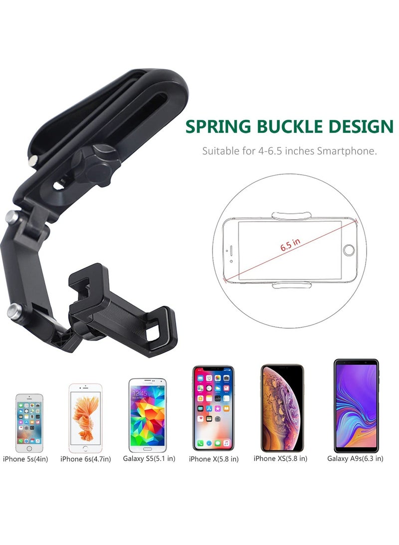 KASTWAVE Car Phone Holder for Sun Visor, 1080° Rotatable Sun Visor Car Phone Mount Foldable Dashboard Phone Holder for Car, Universal Adjustable Spring Clip Car Cell Phone Stand for All Phone - Image 5